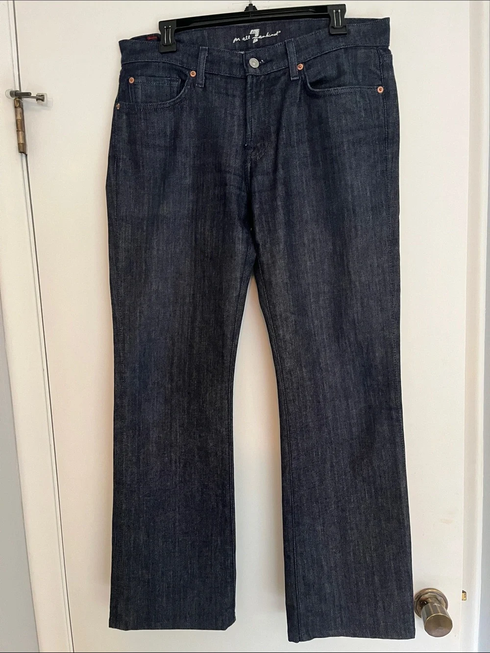 7 For All Mankind Boot Cut Dark Indigo Jeans 34 - Picture 1 of 9